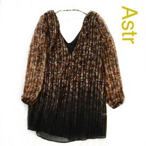 ASTR Top XS Animal Print Micro Mini Dress Lined Sheer